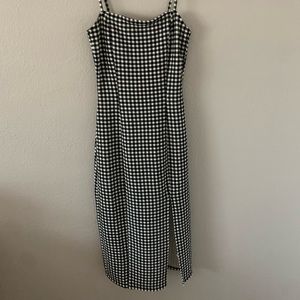 Black/White Checkered midi dress